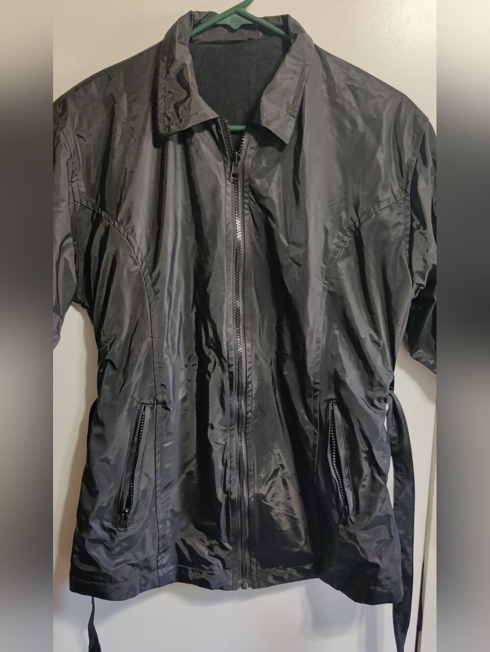 Women's Water-resistant Black Zip-Up Short Coat NWOT